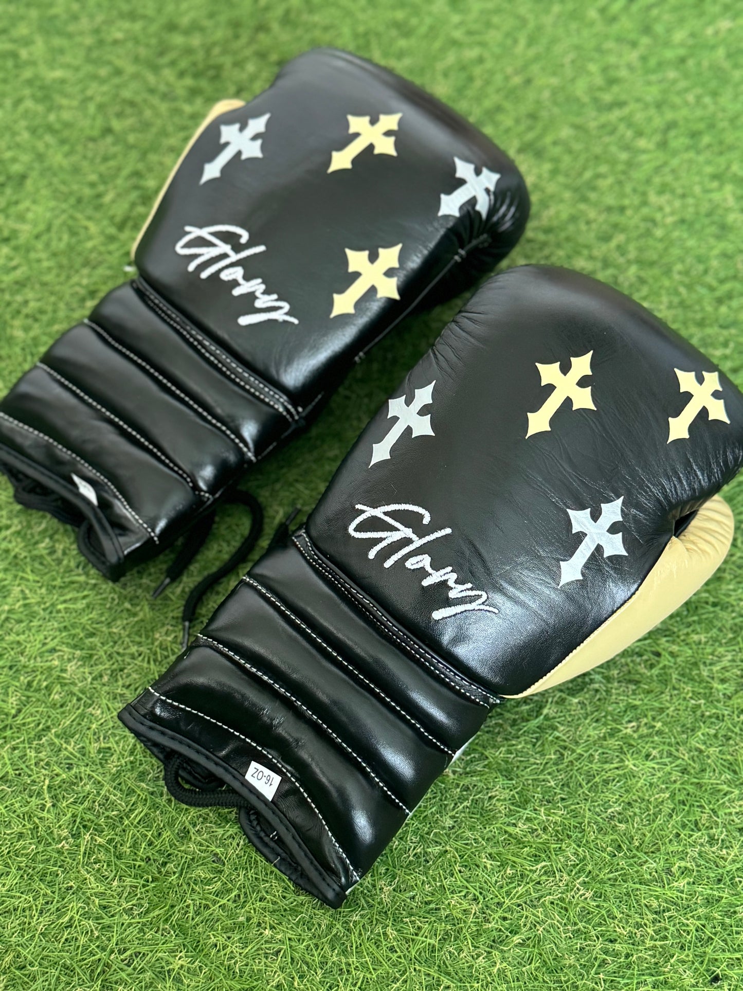 BLK CREAM | CRUCIFIX | BOXING GLOVES & SPARRING SET | 100% LEATHER