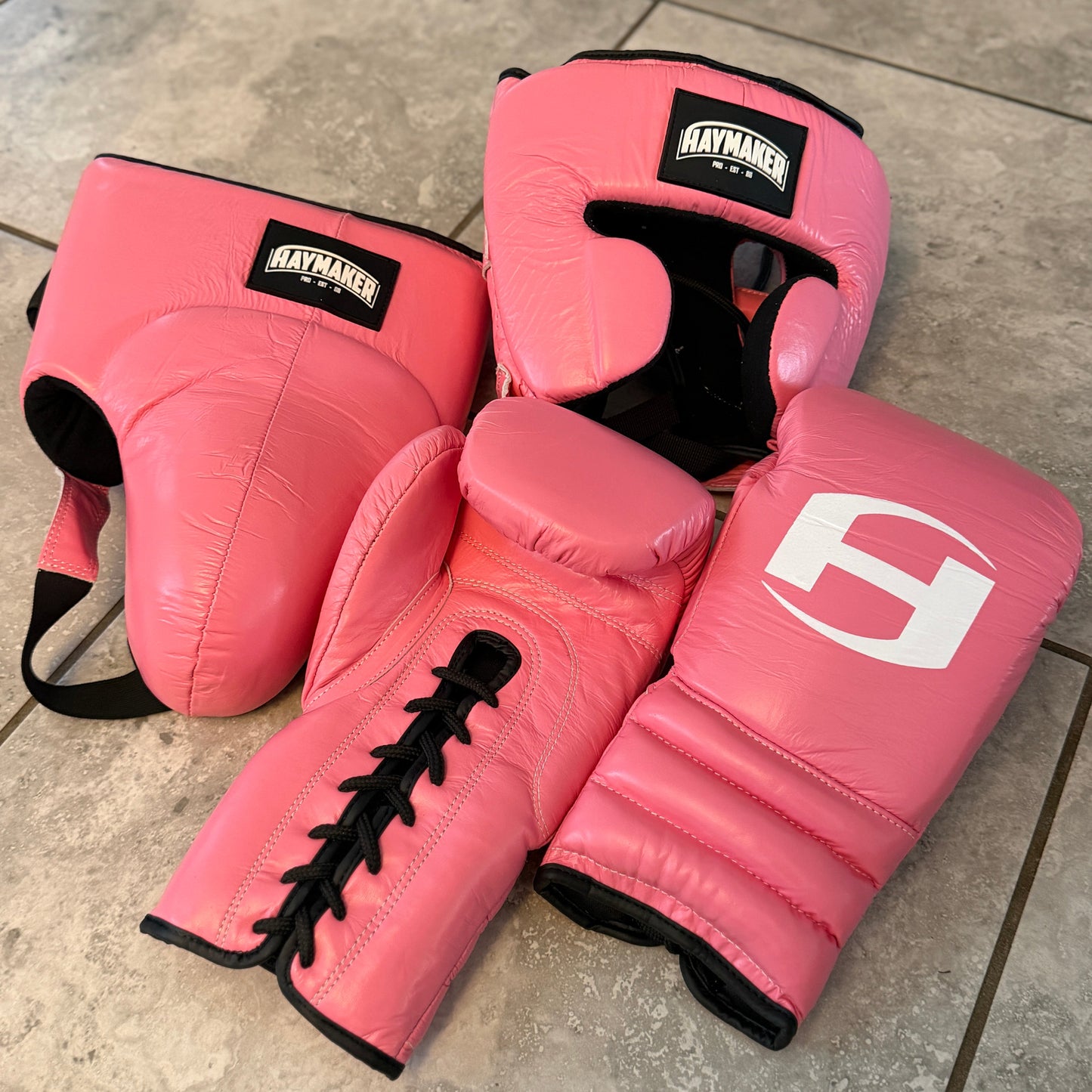 SOLID PINK | BOXING GLOVES & SPARRING SET | 100% LEATHER