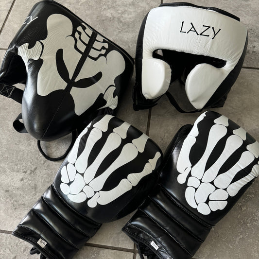 NEW DESIGN SKELETON | BOXING GLOVES & SPARRING SET | 100% LEATHER