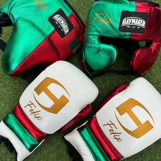 METALLIC MEXICO | BOXING GLOVES & SPARRING SET | 100% LEATHER