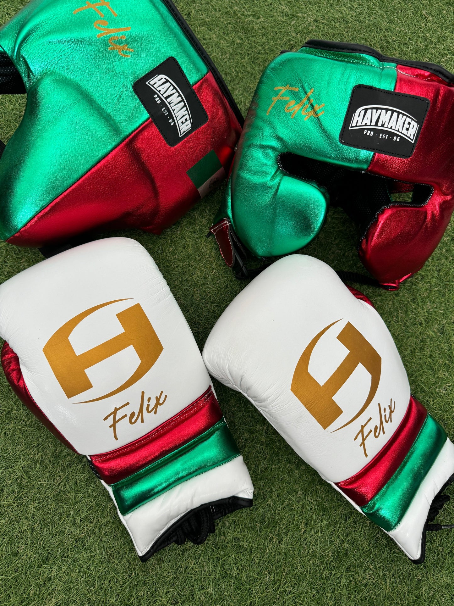 METALLIC MEXICO | BOXING GLOVES & SPARRING SET | 100% LEATHER