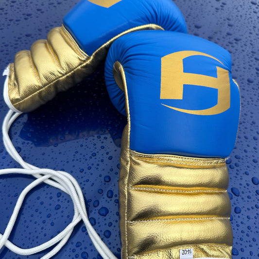 BLUE GOLD | PRO ELITE GLOVES 100% LEATHER