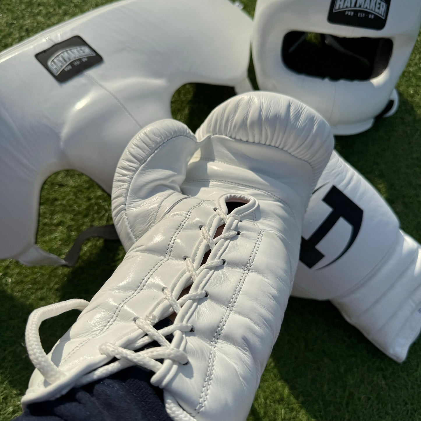 WHITE | SPARRING SET | 100% LEATHER