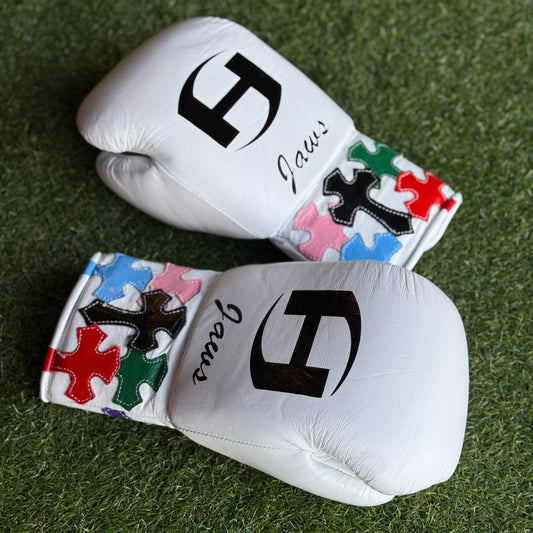 CRUCIFIX WHT | PRO ELITE GLOVES 100% LEATHER